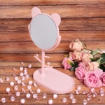 Зеркало настольное одностороннее на подставке «High Tech - LAKI», цвет розовый, h-32см d-15см