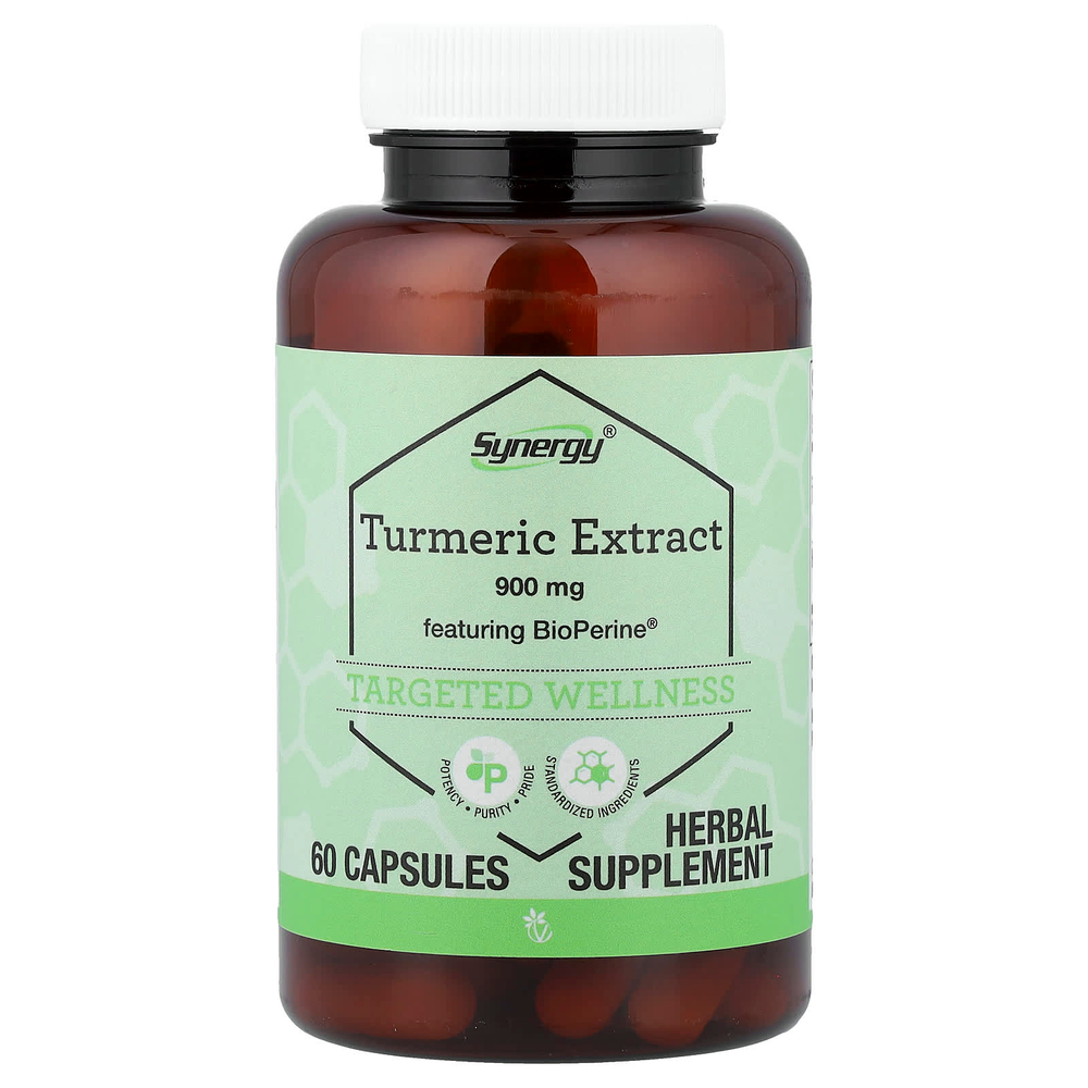 Vitacost, Synergy®, экстракт куркумы с BioPerine®, 60 капсул