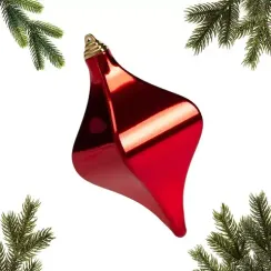 Украшение пластиковое Кристалл Винтаж 20 см., глянцевый, красный, ЕлкиТорг (150124)