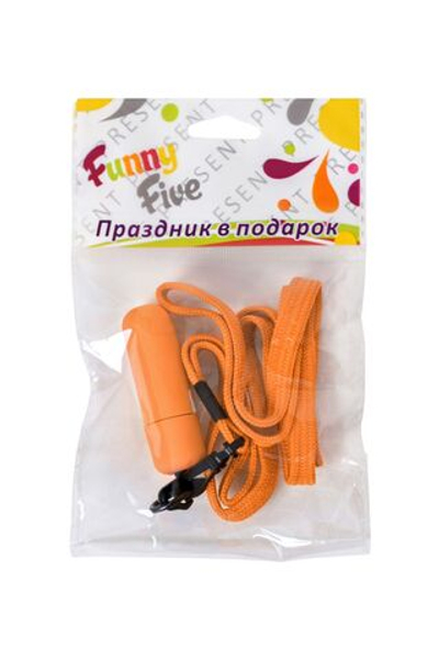 Оранжевая вибропуля на ремешке - 5,5 см. (Цвет: оранжевый)