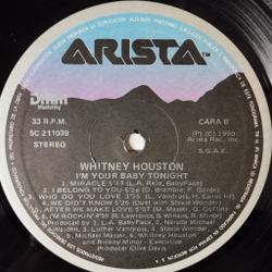 Винтажная виниловая пластинка LP Whitney Houston I'm Your Baby Tonight (Spain 1990) Lover For Life