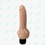 Бежевый вибратор STUNT COCK, 19 см.