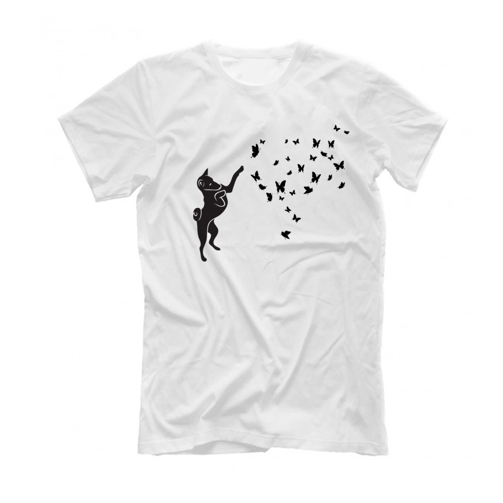 Футболка "Басенджи и бабочки"