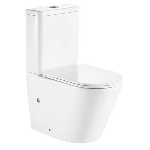 Унитаз-компакт А2807 безоободковый, сиденье тонкое ДП, удлин. патрубок с бачком