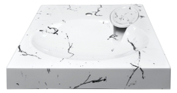 Раковина над стиральной машиной Carmen (605*602*85) Белый мрамор+сифон