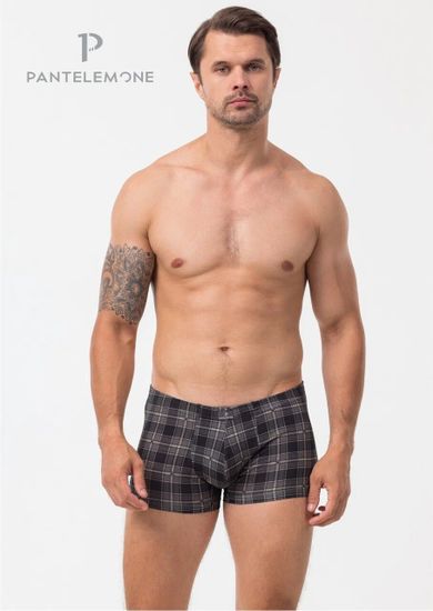 Трусы мужские боксеры Pantelemone PMH-1508, клетка серо-коричневая