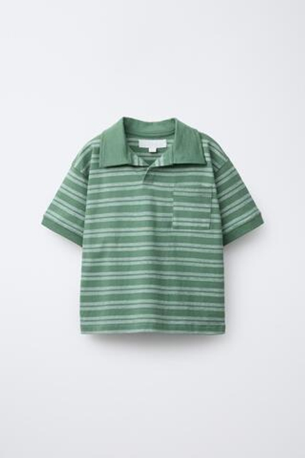 ZARA ПОЛО В ПОЛОСКУ, ЗЕЛЕНЫЙ