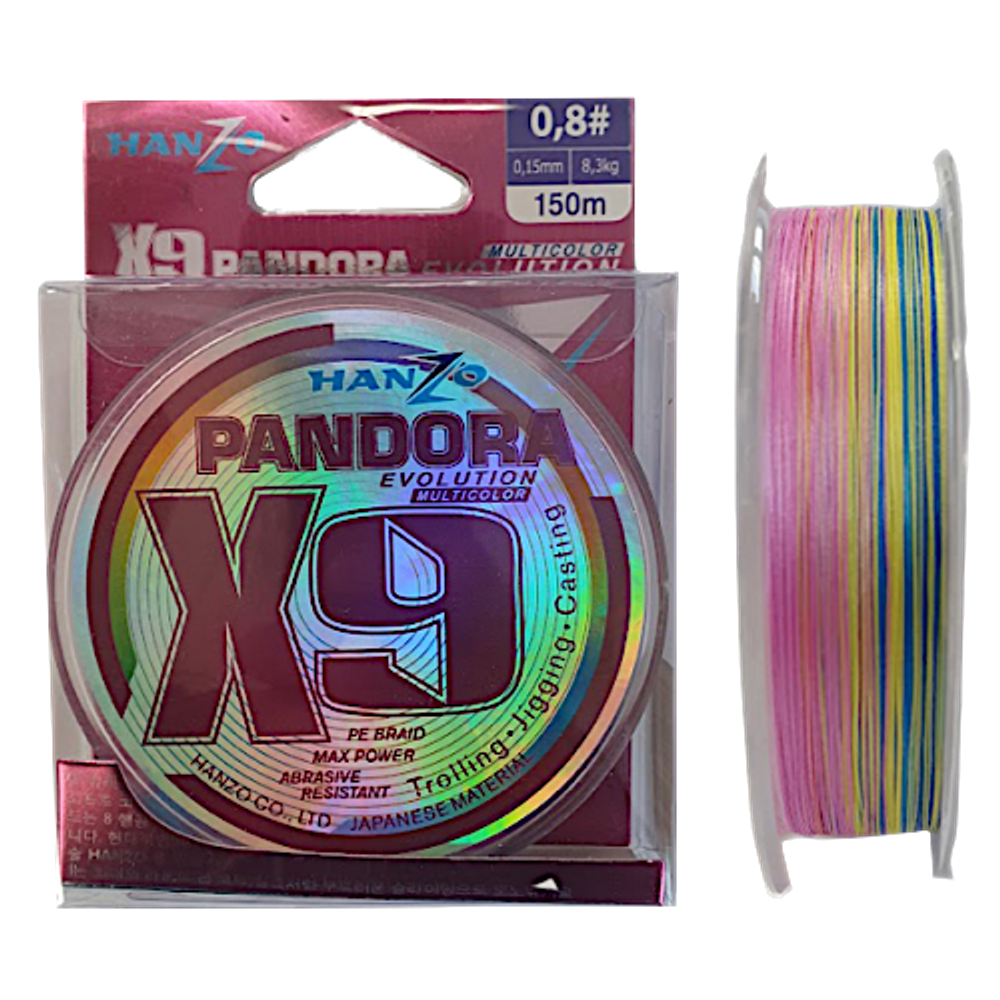 Шнур Hanzo Pandora Evolution x9 200m 0.26мм 18.20кг Multicolor #2.5