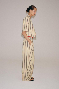 ZARA БРЮКИ В ПОЛОСКУ СО СКЛАДКАМИ — ZW COLLECTION, БЕЖЕВЫЙ