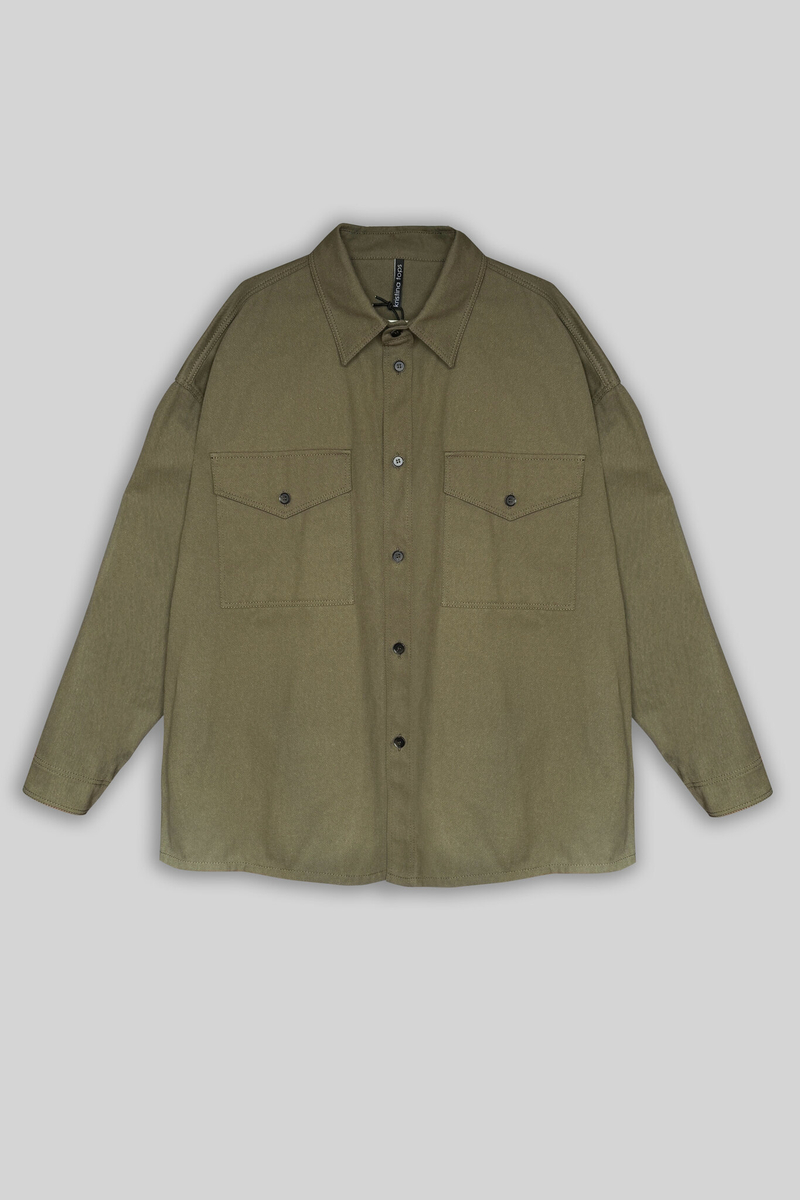 Рубашка унисекс джинсовая хаки