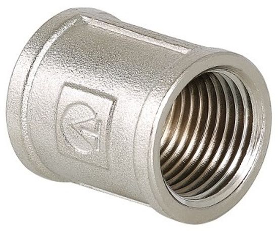 Муфта соединительная Valtec 1 1/4" ВР с внутренней резьбой латунная никелированная VTr.270.N.0007