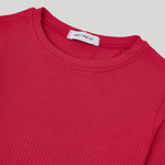 LS Ribbed T-Shirt Mandevilla Red