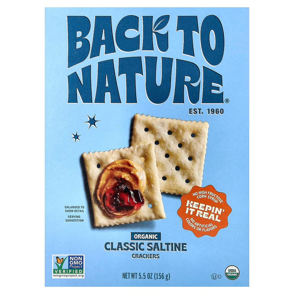 Back to Nature, органические крекеры, классический соленый вкус, 156 г (5,5 унции)