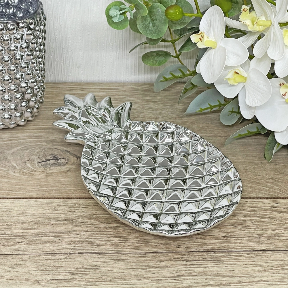 Подставка керамическая «GOLD Podarok», ананас, цвет серебро, 21,5*12см (упаковка индив. пленка)