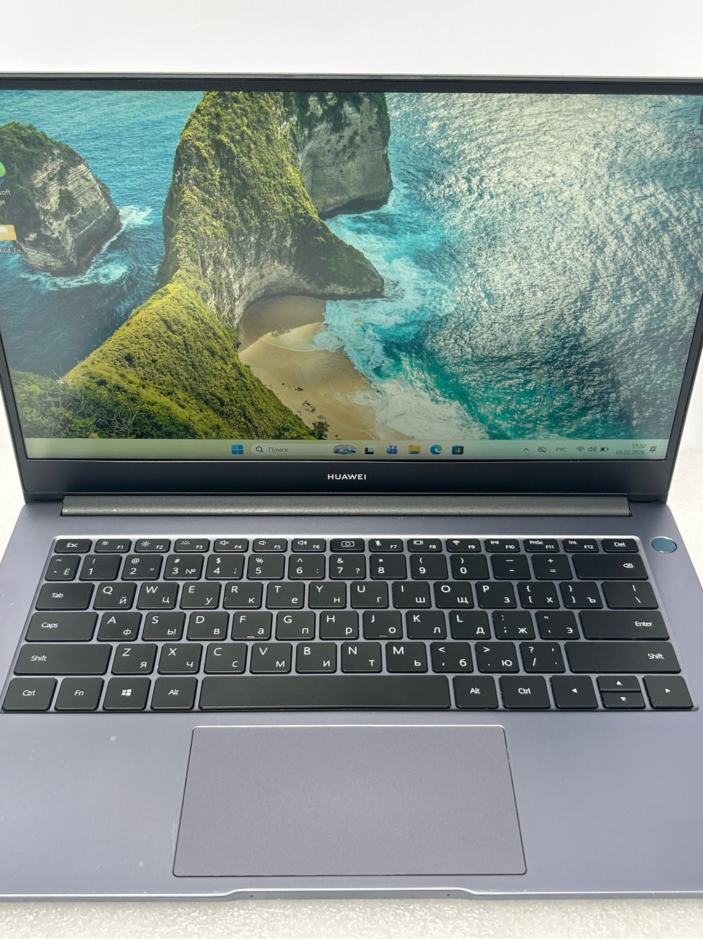 Ноутбук HUAWEI MateBook D14 (NBL-WAQ9R) Space Grey 14" /AMD Ryzen 5 3500U/RAM 8GB/SSD 512 ГБ/Radeon Vega 8/1920*1080/Windows 11/Подсветка кл-ры: нет/космический серый. Состояние: Уценка/царапина на матрице