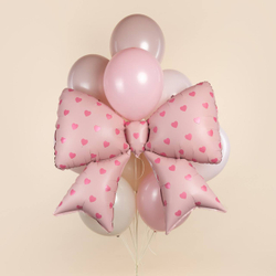 Фигура "Бант розовый в сердечках"