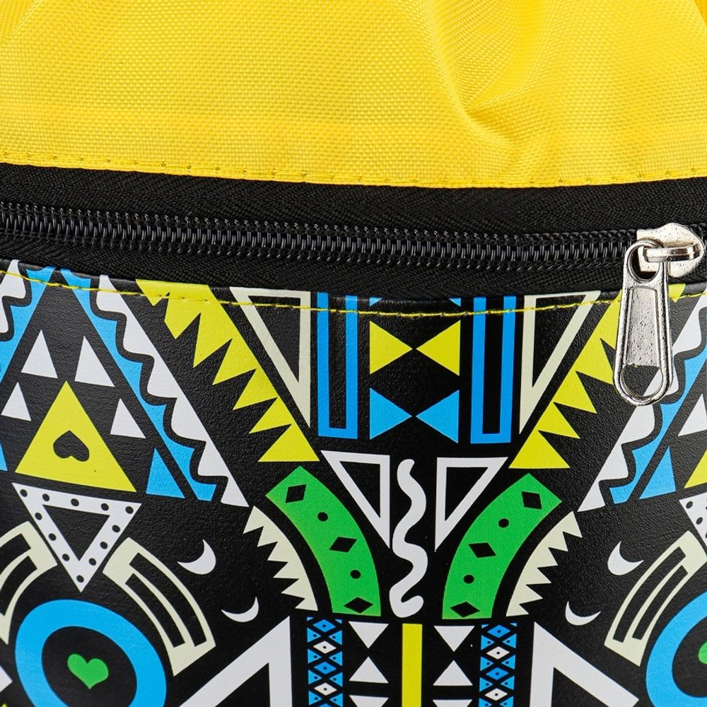 Мешок для сменной обуви 1 отделение Проф-Пресс, 360х480 мм, с карманом, "Орнамент зелёный"