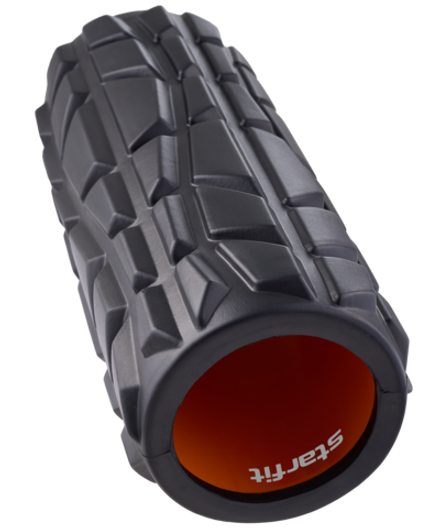 Ролик массажный FA-509, EVA/PP, высокая жесткость, 33x13,5 cм, черный/оранжевый