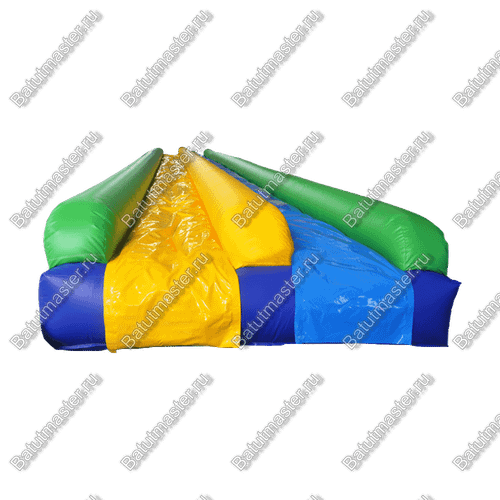 Водная горка с надувным дном, герметичная ТУРБО "Цветная", 30*4*1 м.