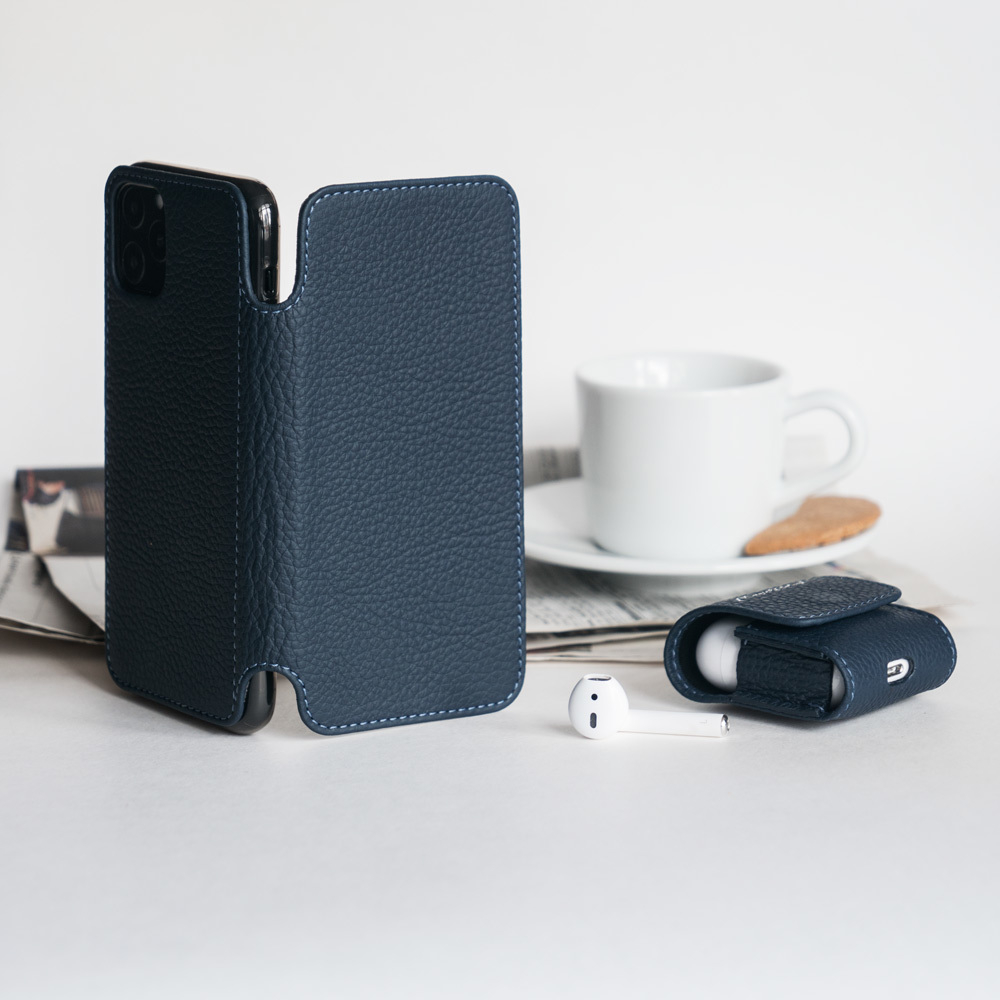 Чехол для наушников Petit из кожи теленка, цвета синий