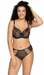 Бюстгальтер plus size на косточках с эффектом перфорации (Размер: 85H) (Цвет: черный)