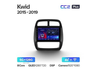 Магнитола Teyes CC2 Plus 6-128 Renault KWID 2015-2019 9.0"