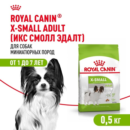 Royal Canin X-Small Adult Икс-Смол Эдалт Корм сухой для взрослых собак миниатюрных пород от 10 месяцев 500г