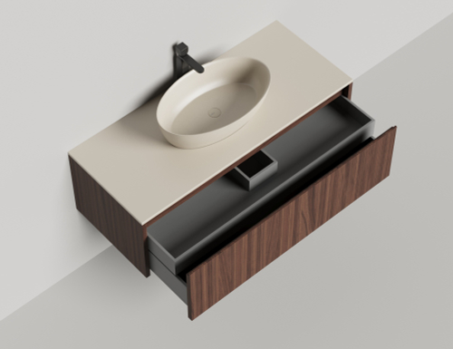 Подвесная тумба Domino 1200, шпон, под встраиваемую раковину