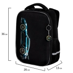 Ранец BRAUBERG LIGHT, 1 отделение, с брелком, Vertical car, 36х26х13 см, 273110