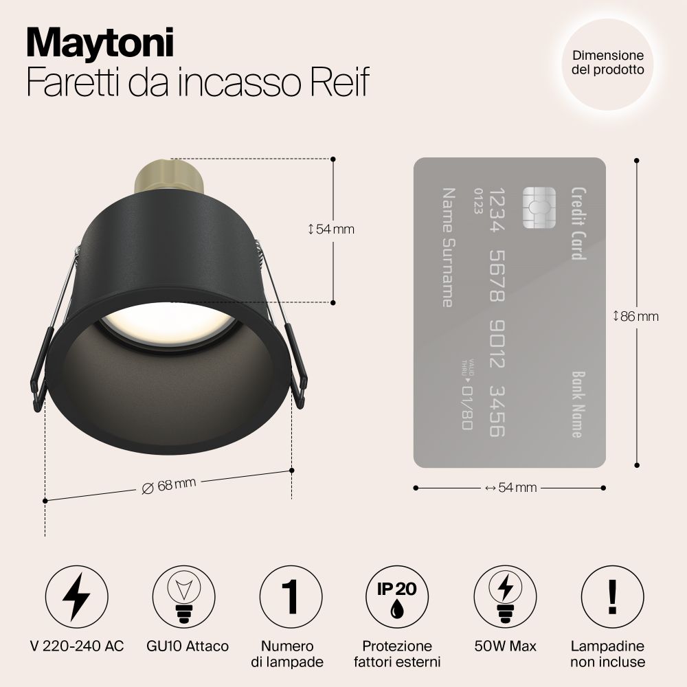 Встраиваемый светильник Technical DL049-01B