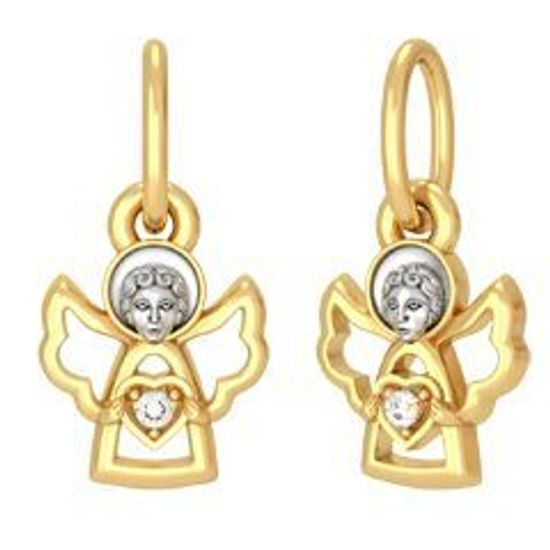 Подвеска. Ангелочек с фианитом.