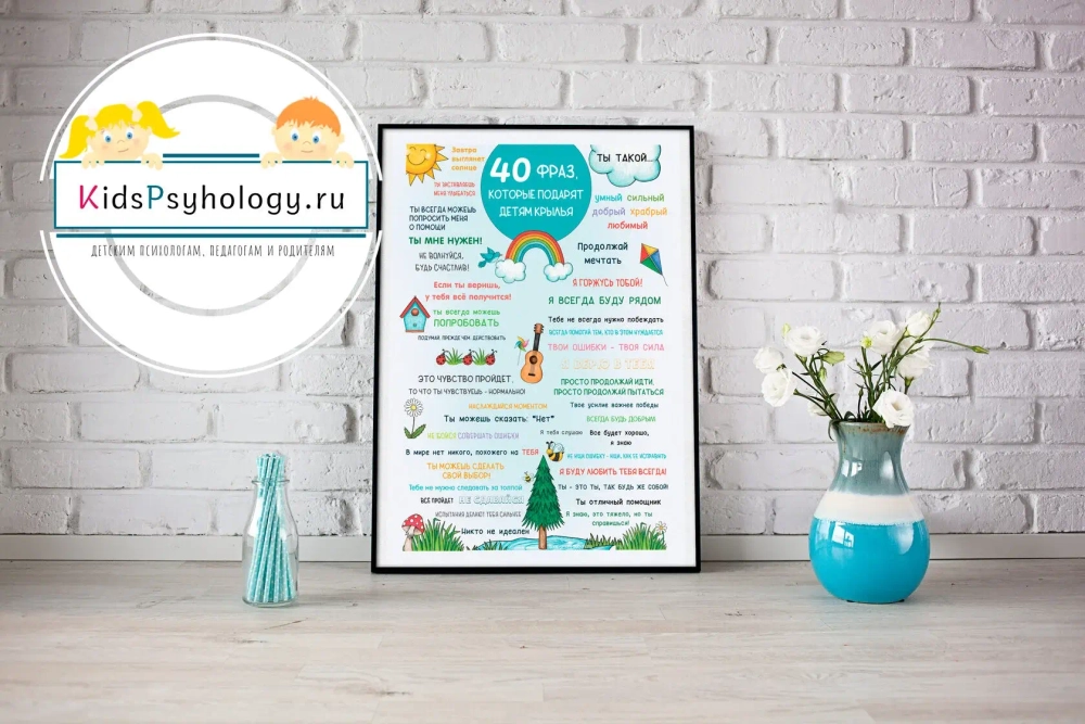 Плакат "40 фраз, которые подарят детям крылья"