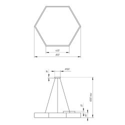 Светильник LED ЭРА Geometria SPO-122-W-40K-066 Hexagon 66Вт 4000К 5300Лм IP40 800*800*80 белый подвесной