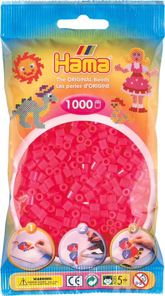 Hama Бусинки для термомозаики MIDI фуксия неон, 1000 шт. (207-32)