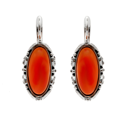 "Сударушка" серьги в серебряном покрытии из коллекции "Самоцветы" от Jenavi с английским замком