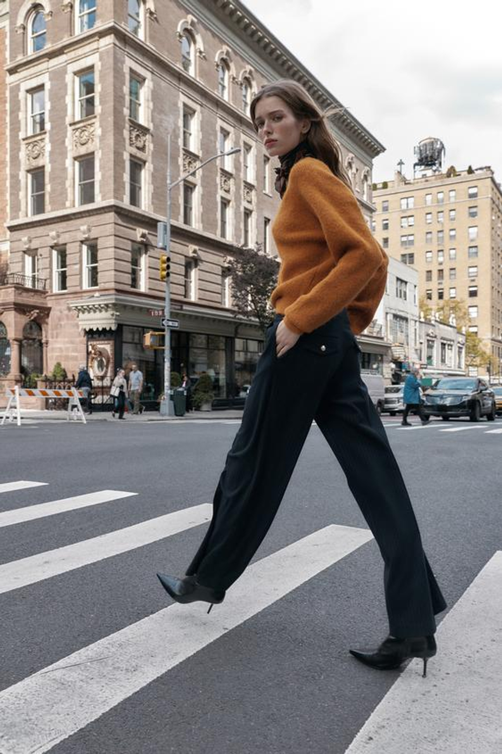 ZARA ШИРОКИЕ БРЮКИ С ВЫСОКОЙ ПОСАДКОЙ, В ПОЛОСКУ