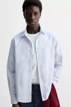 ZARА РУБАШКА ИЗ ПОПЛИНА В ПОЛОСКУ, ПОЛОСКИ