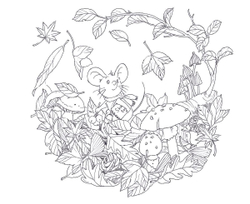 [Vol.2] Wild mouse Yururi's journey sketch. Coloring Book