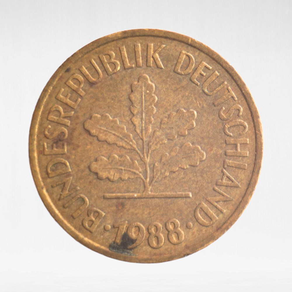 Germany, 5 Pfennigs, 1988, (Hamburg Mint - "J"), VF