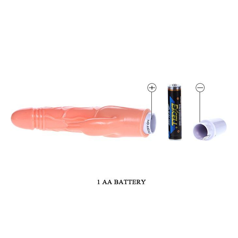 Телесный реалистичный вибратор с клиторальным отростком - 20,7 см. (Цвет: телесный)