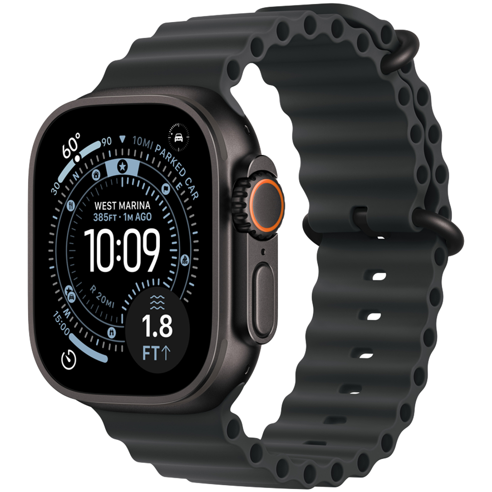 Apple Watch Ultra 3 GPS + Cellular 49mm Black Titanium Case with Black Ocean Band,Model A3281