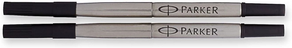 Стержни Parker для ручки-роллера 2шт. Цвет чёрный, толщина линии М, в блистере. Франция