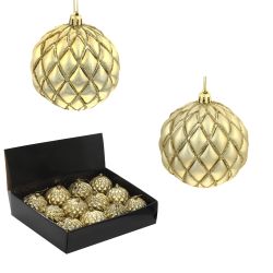 GAEM Набор из 12шт Украшение новогоднее Шар "Золотая сетка", D8 см, L35 W29 H9 см