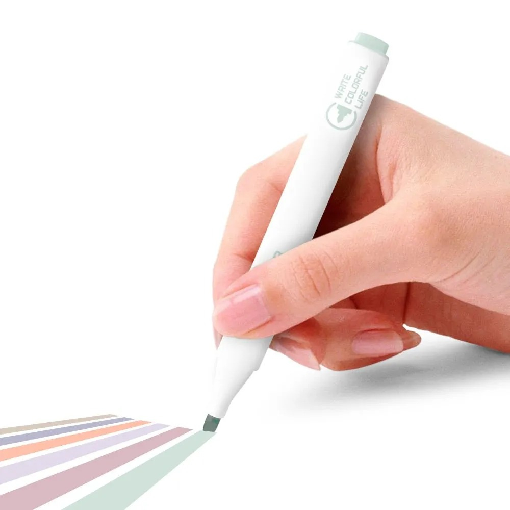 Текстовыделители Zuixua пастельные, 6 цветов, белый треугольный корпус, длина 142 мм, наконечник (толщина линии) 4 мм