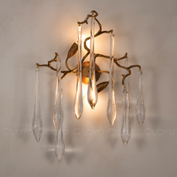 Бра Cloyd SURINAM W2 / выс. 55 см - латунь - бесцвет. стекло (арт.20282)