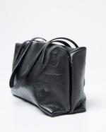 Сумка с замком из натуральной кожи черный