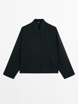 Massimo Dutti Рубашка из 100% хлопка, черный