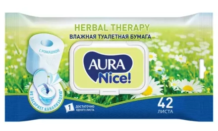 Влажная туалетная бумага 168 шт, AURA NICE