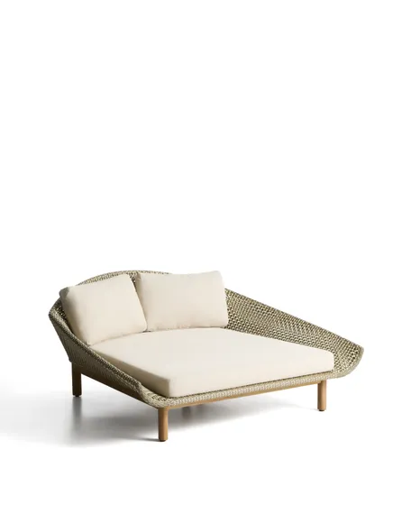 Уличная кровать Olbia из искусственного ротанга и массива тикового дерева