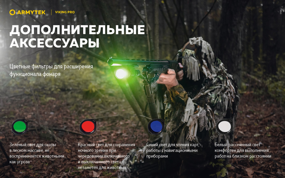 Фонарь тактический подствольный Armytek F07701W Viking Pro Magnet USB (теплый белый свет)
